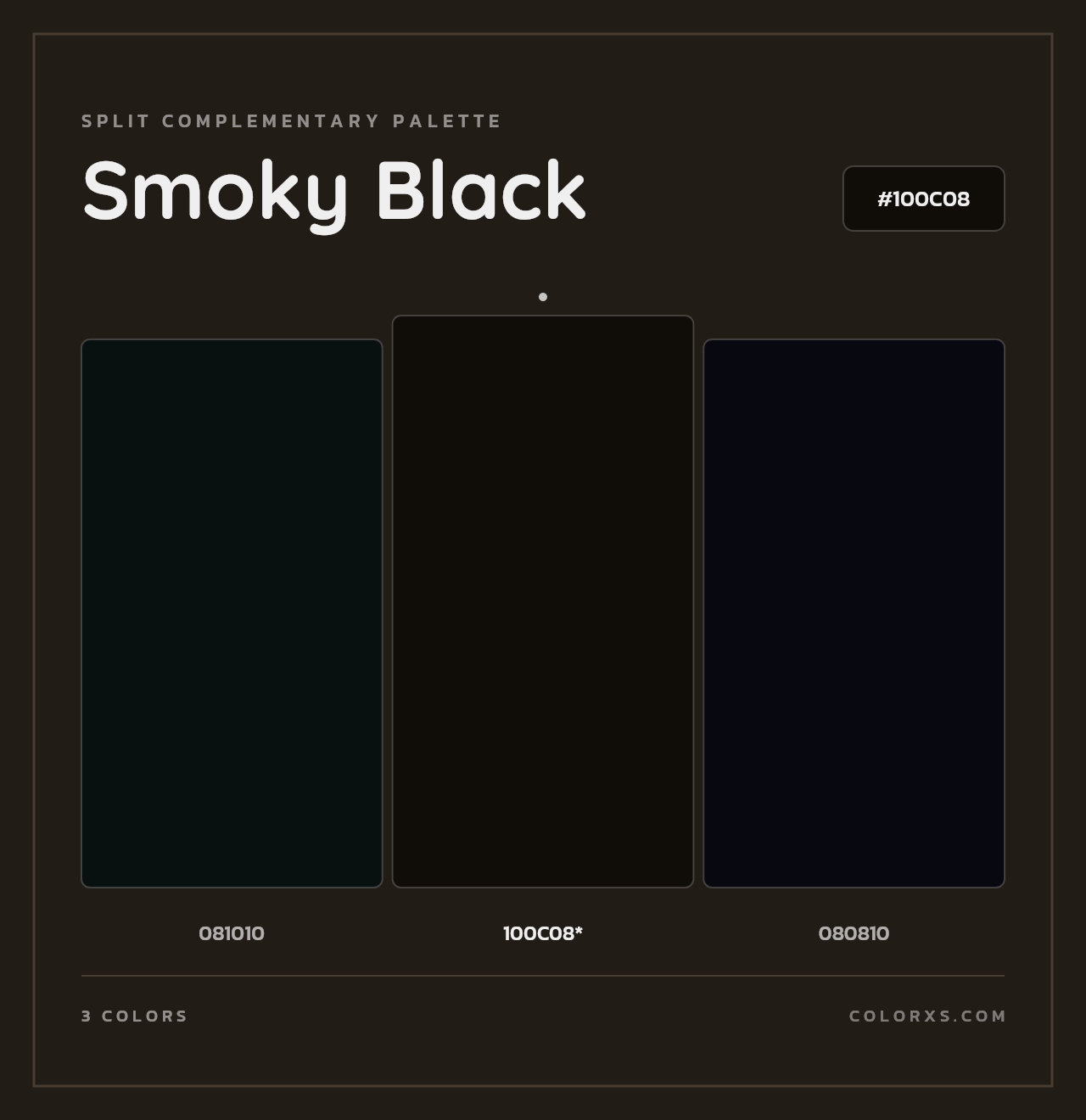 Smoky Black - Split-Complementary Color Palette