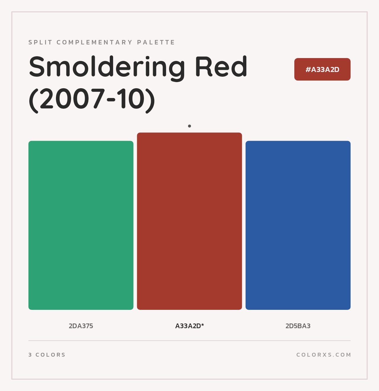Smoldering Red (2007-10) - Split-Complementary Color Palette