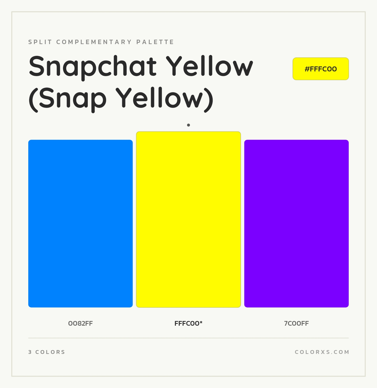 Snapchat Yellow (Snap Yellow) - Split-Complementary Color Palette