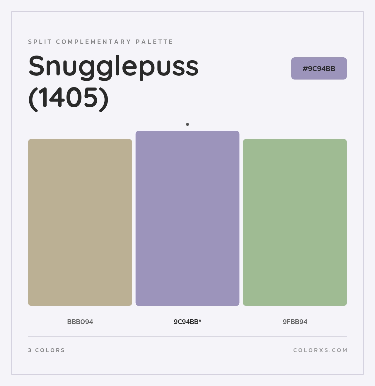 Snugglepuss (1405) - Split-Complementary Color Palette