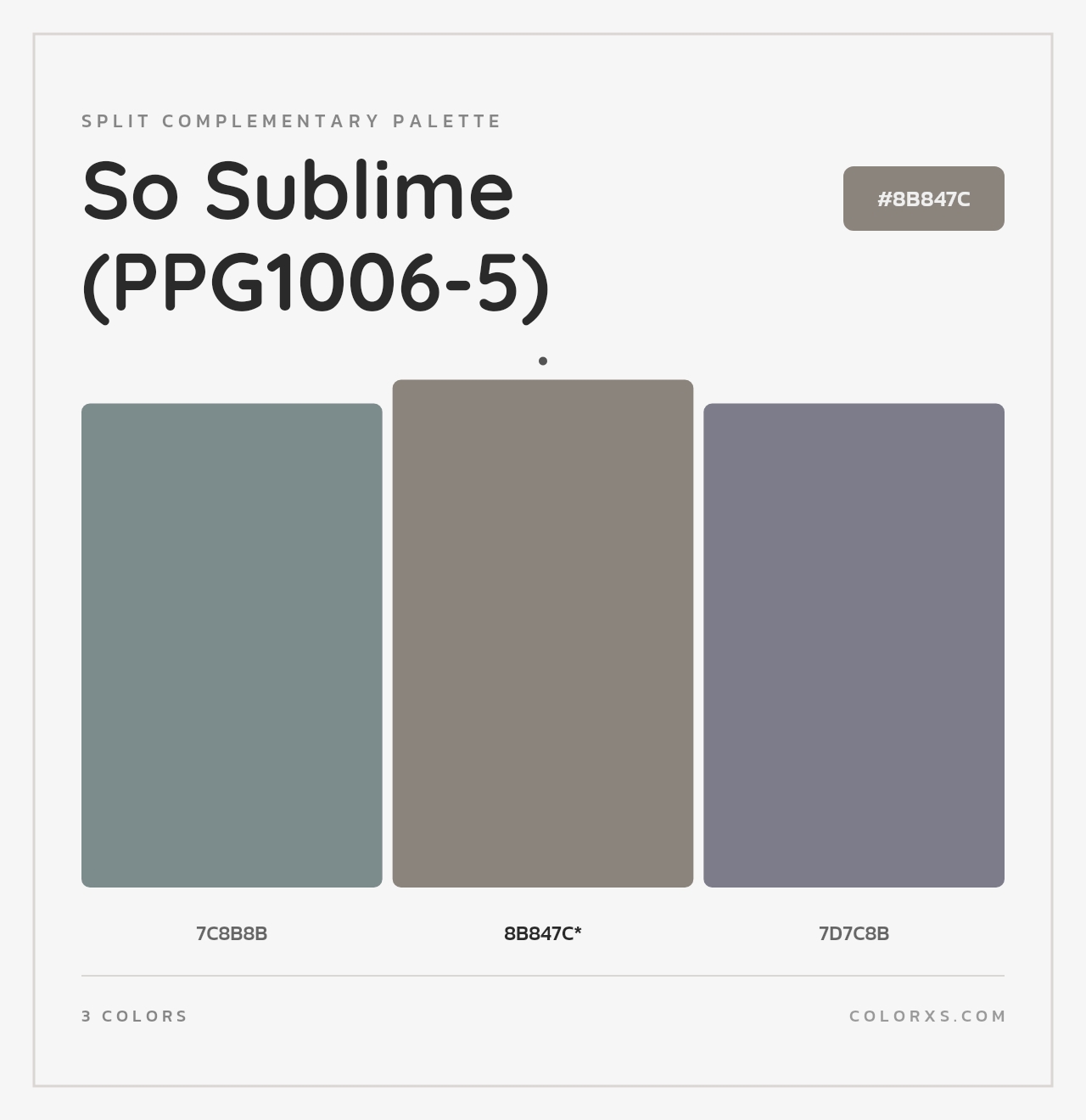 So Sublime (PPG1006-5) - Split-Complementary Color Palette