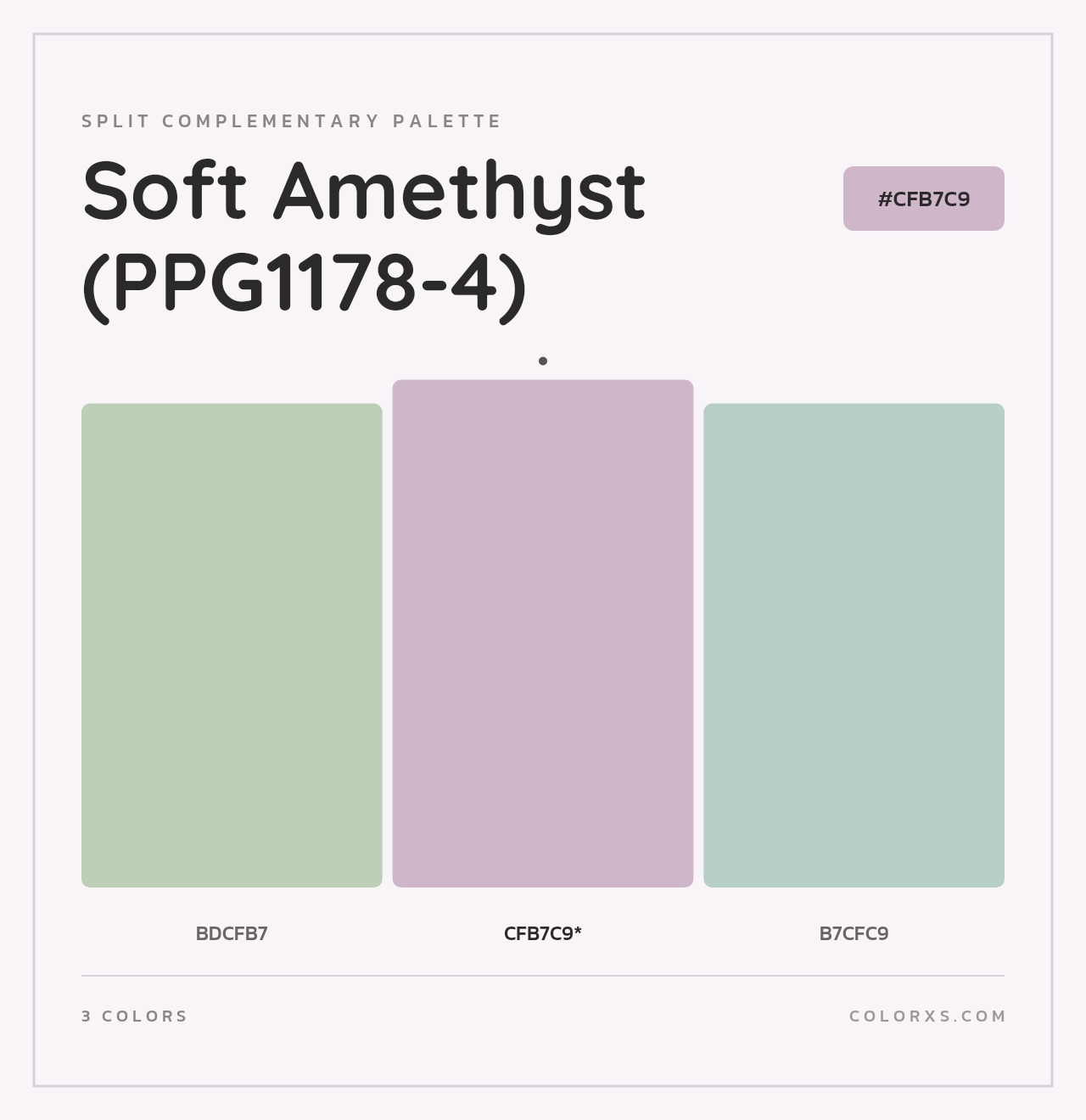 Soft Amethyst (PPG1178-4) - Split-Complementary Color Palette