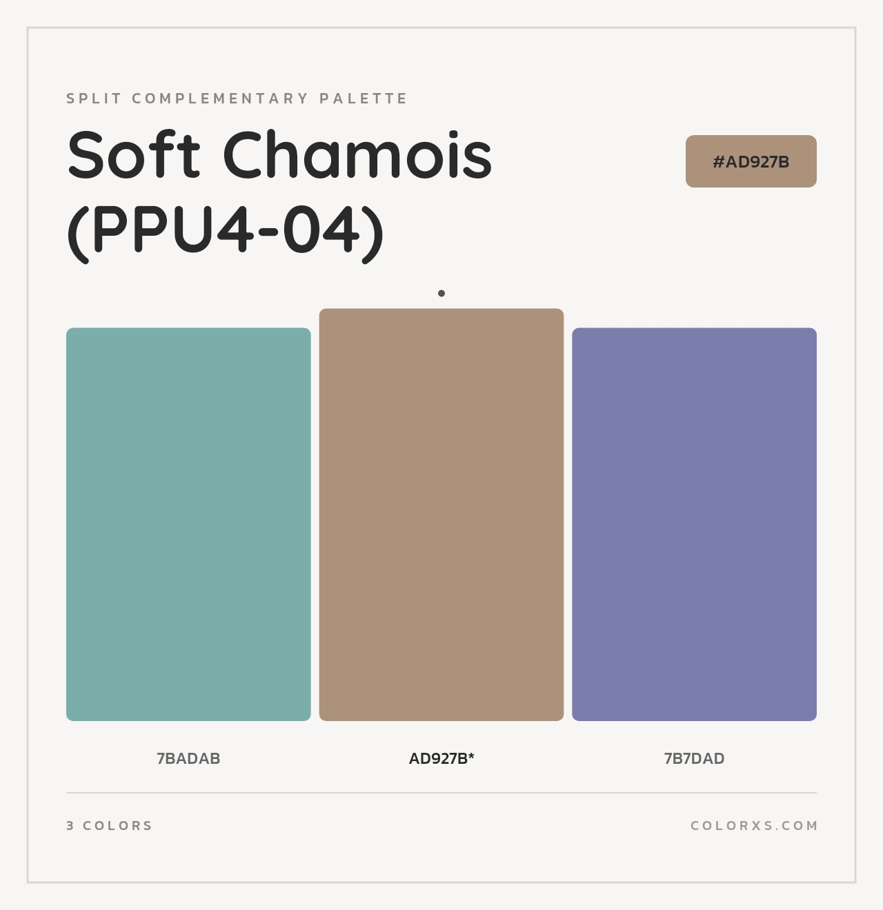 Soft Chamois (PPU4-04) - Split-Complementary Color Palette