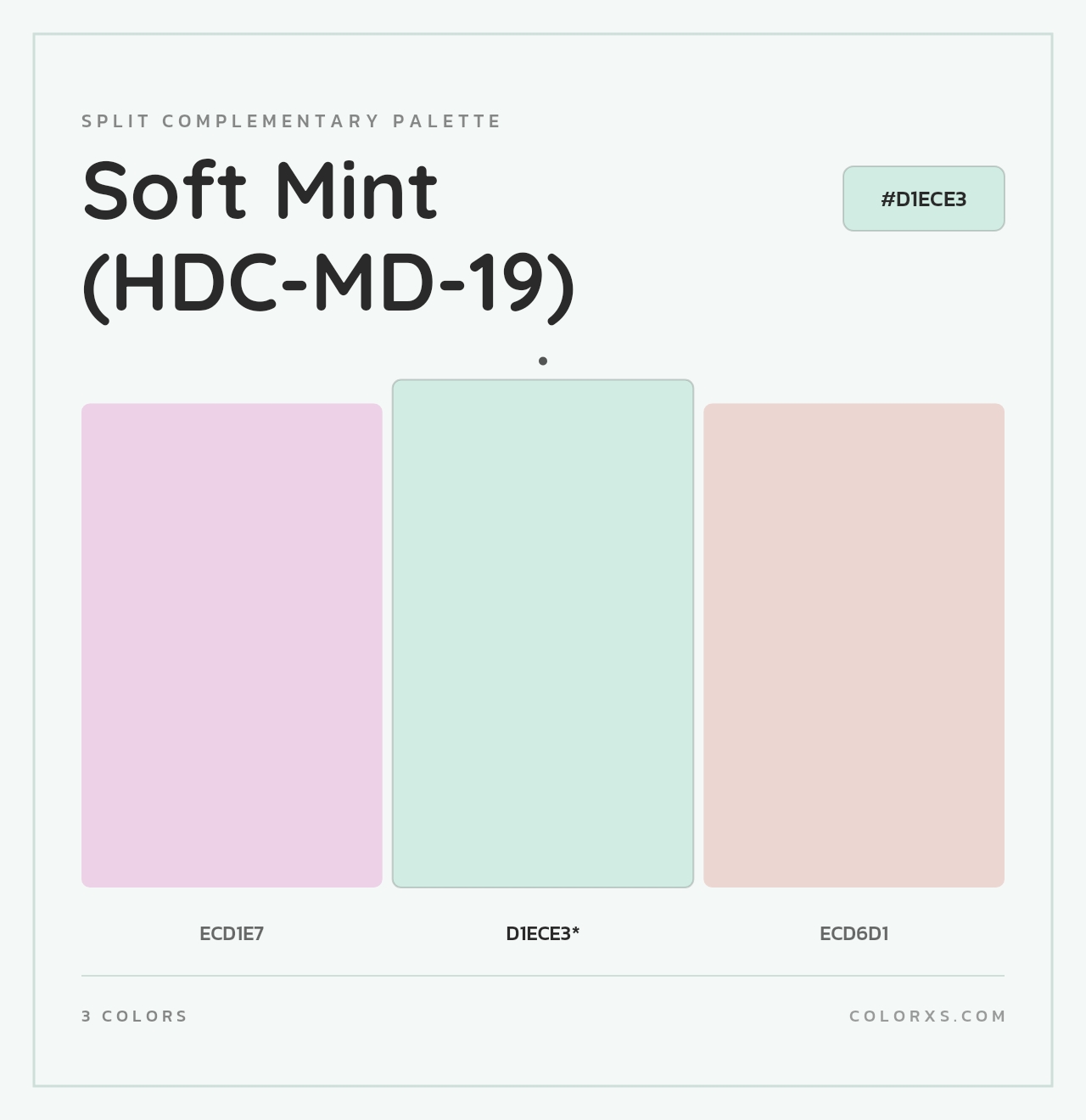 Soft Mint (HDC-MD-19) - Split-Complementary Color Palette