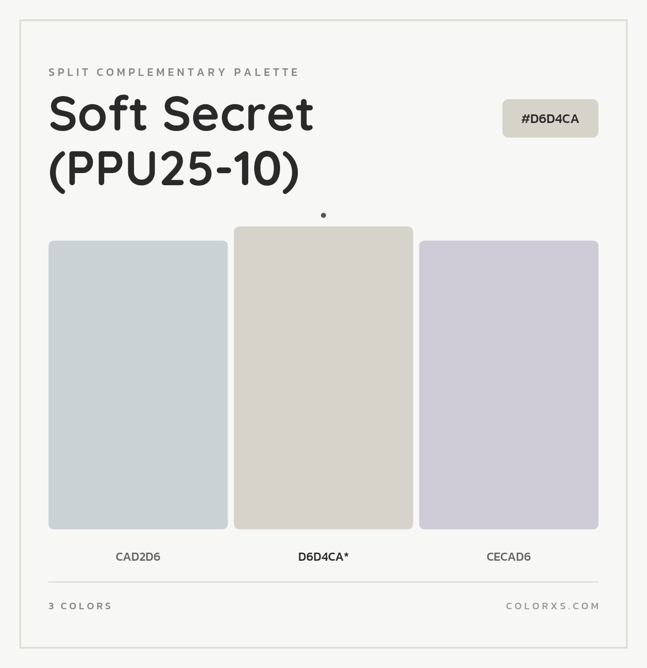 Soft Secret (PPU25-10) - Split-Complementary Color Palette