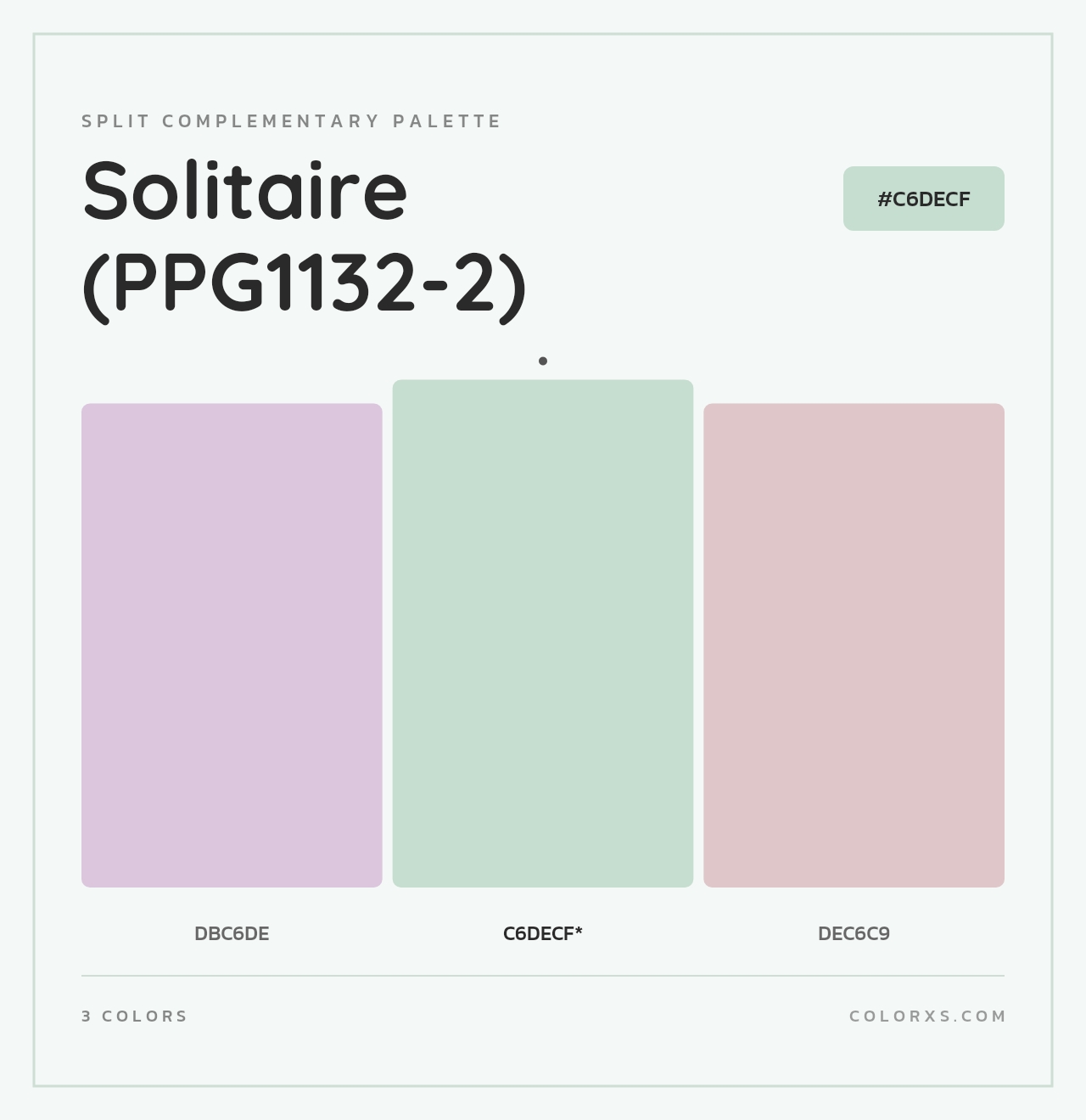 Solitaire (PPG1132-2) - Split-Complementary Color Palette