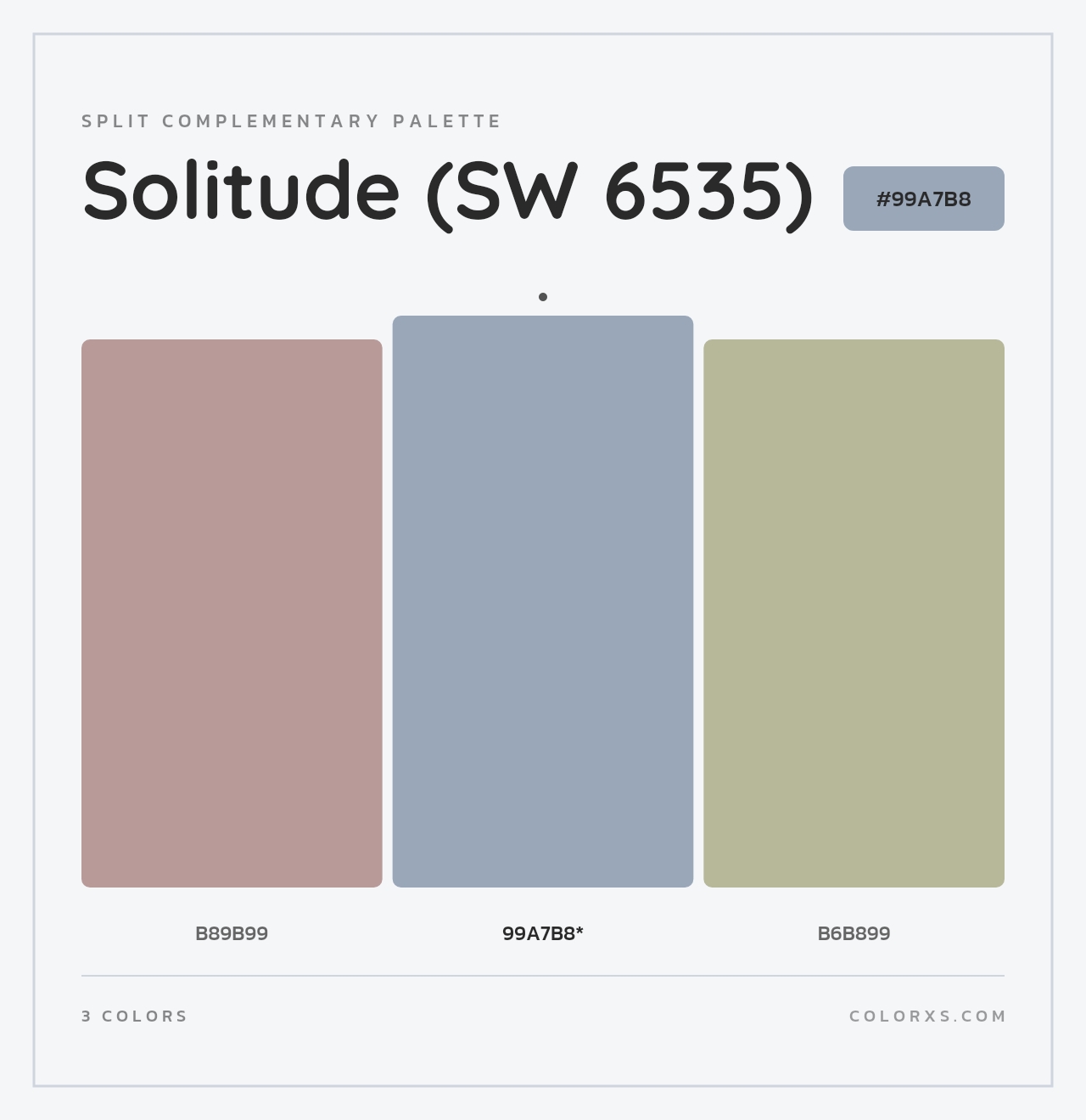 Solitude (SW 6535) - Split-Complementary Color Palette
