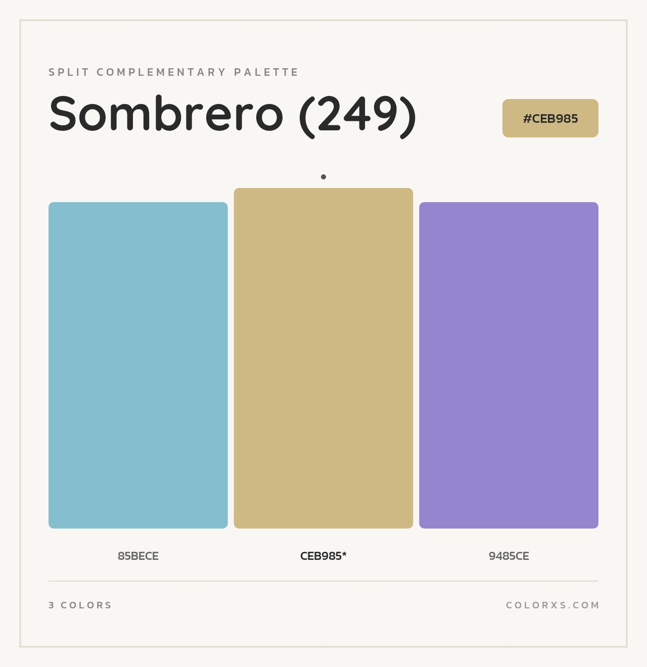 Sombrero (249) - Split-Complementary Color Palette