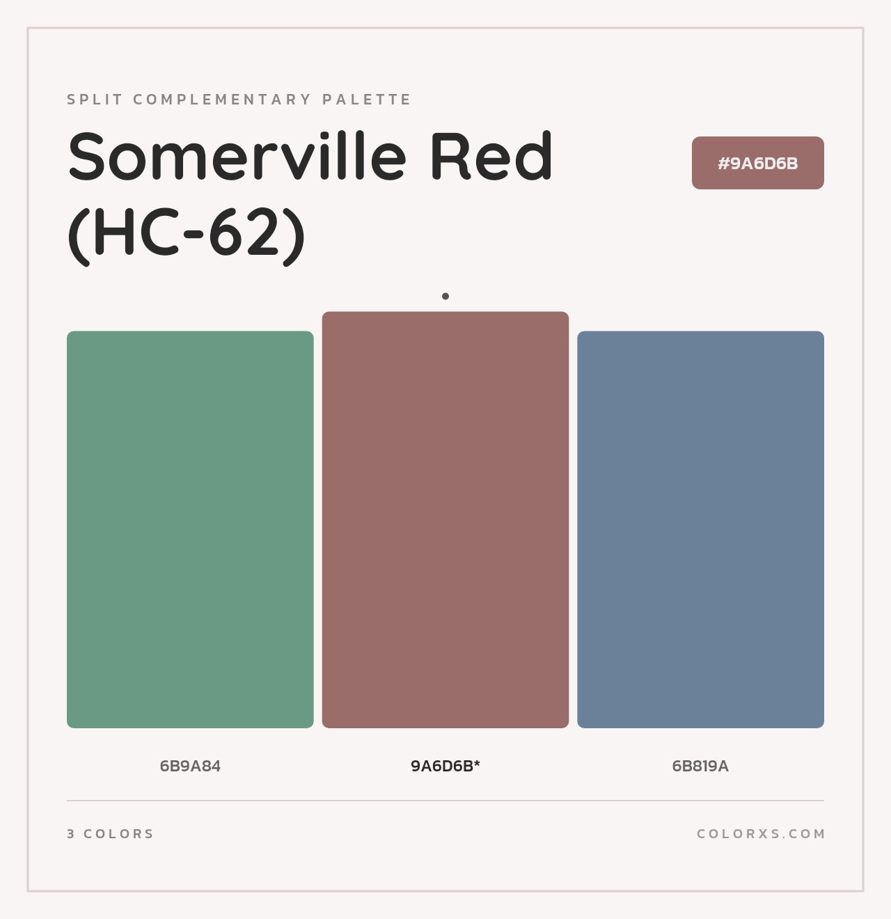 Somerville Red (HC-62) - Split-Complementary Color Palette