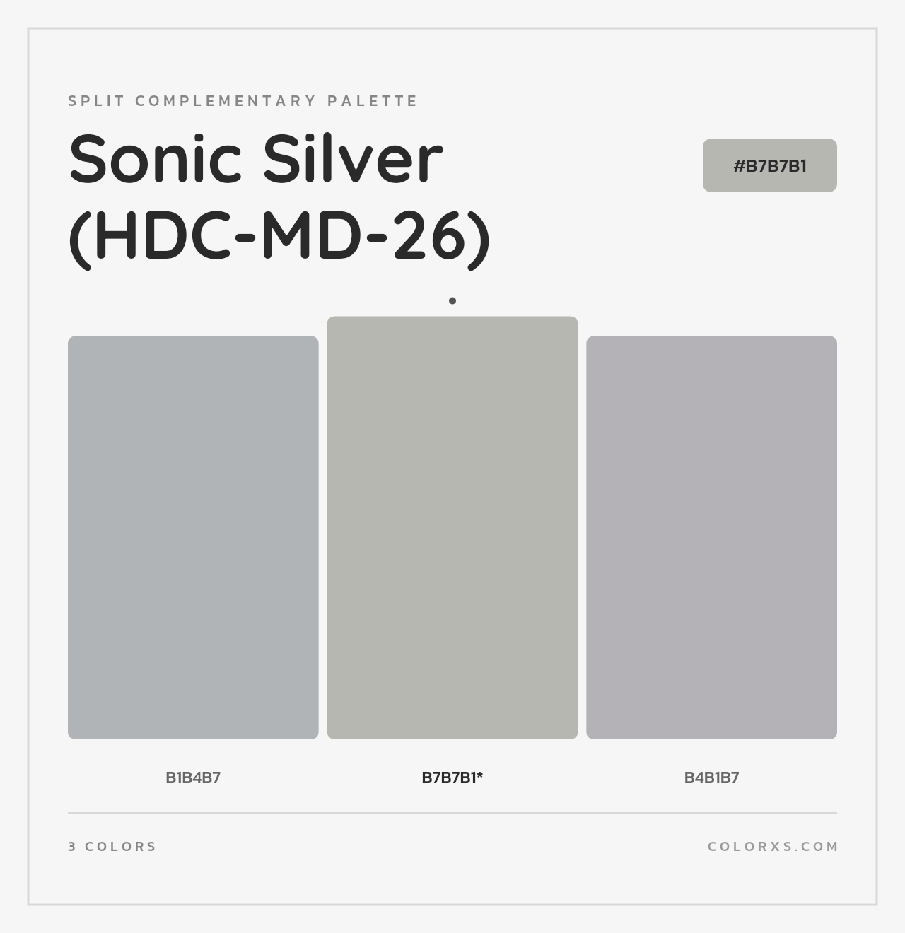 Sonic Silver (HDC-MD-26) - Split-Complementary Color Palette