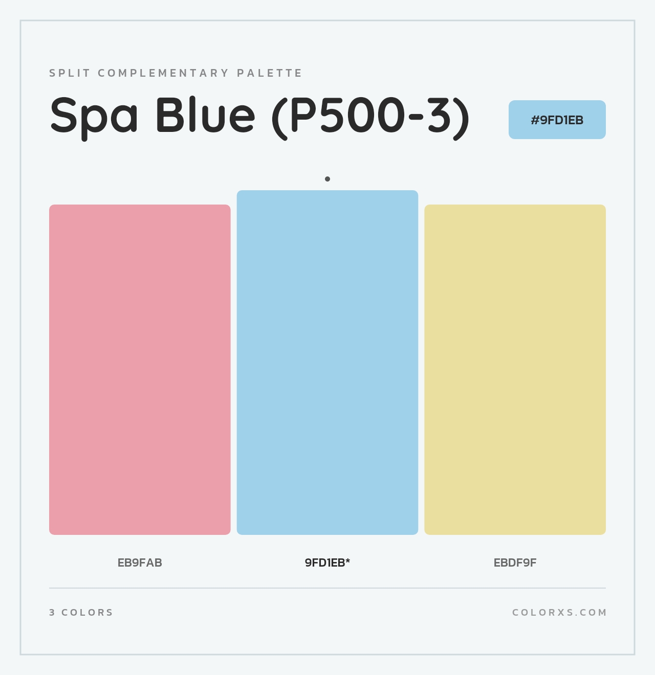 Spa Blue (P500-3) - Split-Complementary Color Palette