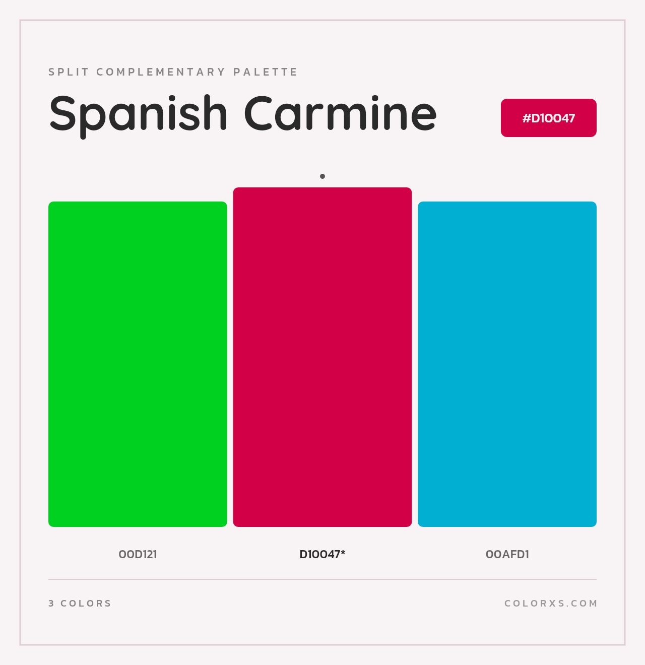 Spanish Carmine - Split-Complementary Color Palette