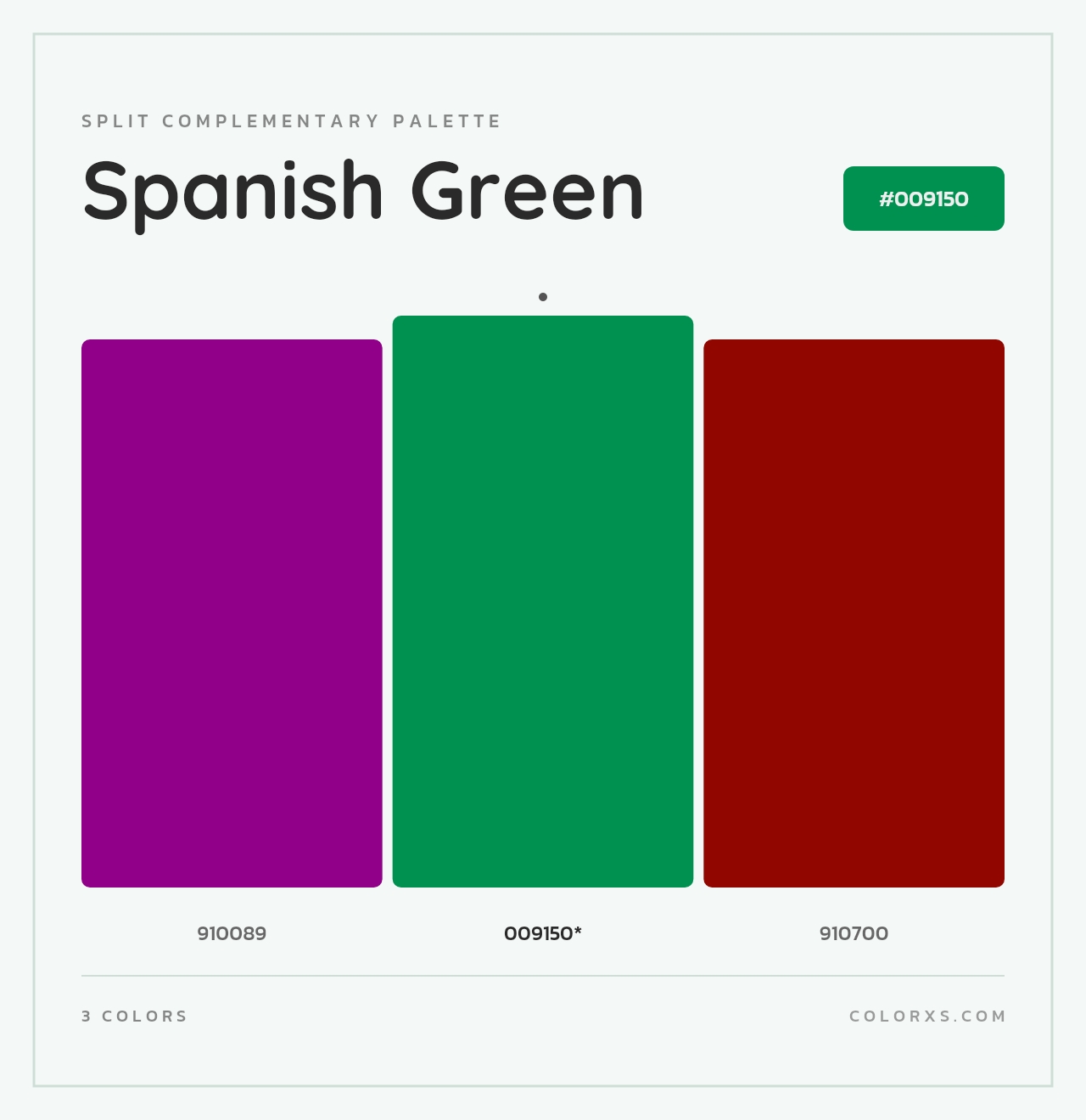 Spanish Green - Split-Complementary Color Palette