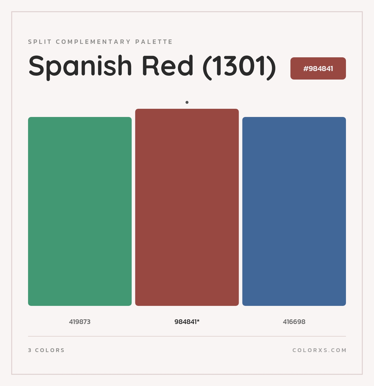 Spanish Red (1301) - Split-Complementary Color Palette