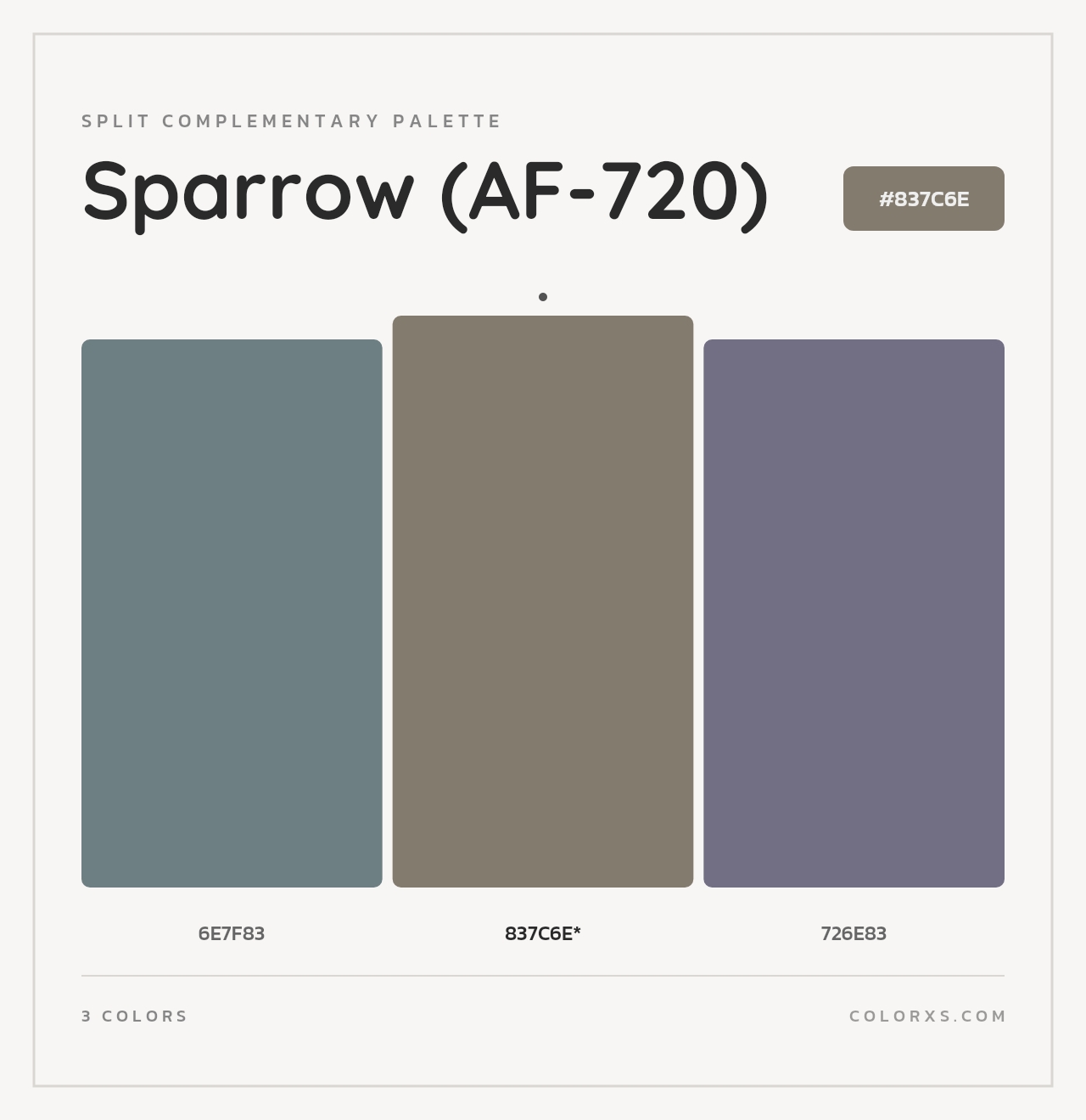 Sparrow (AF-720) - Split-Complementary Color Palette