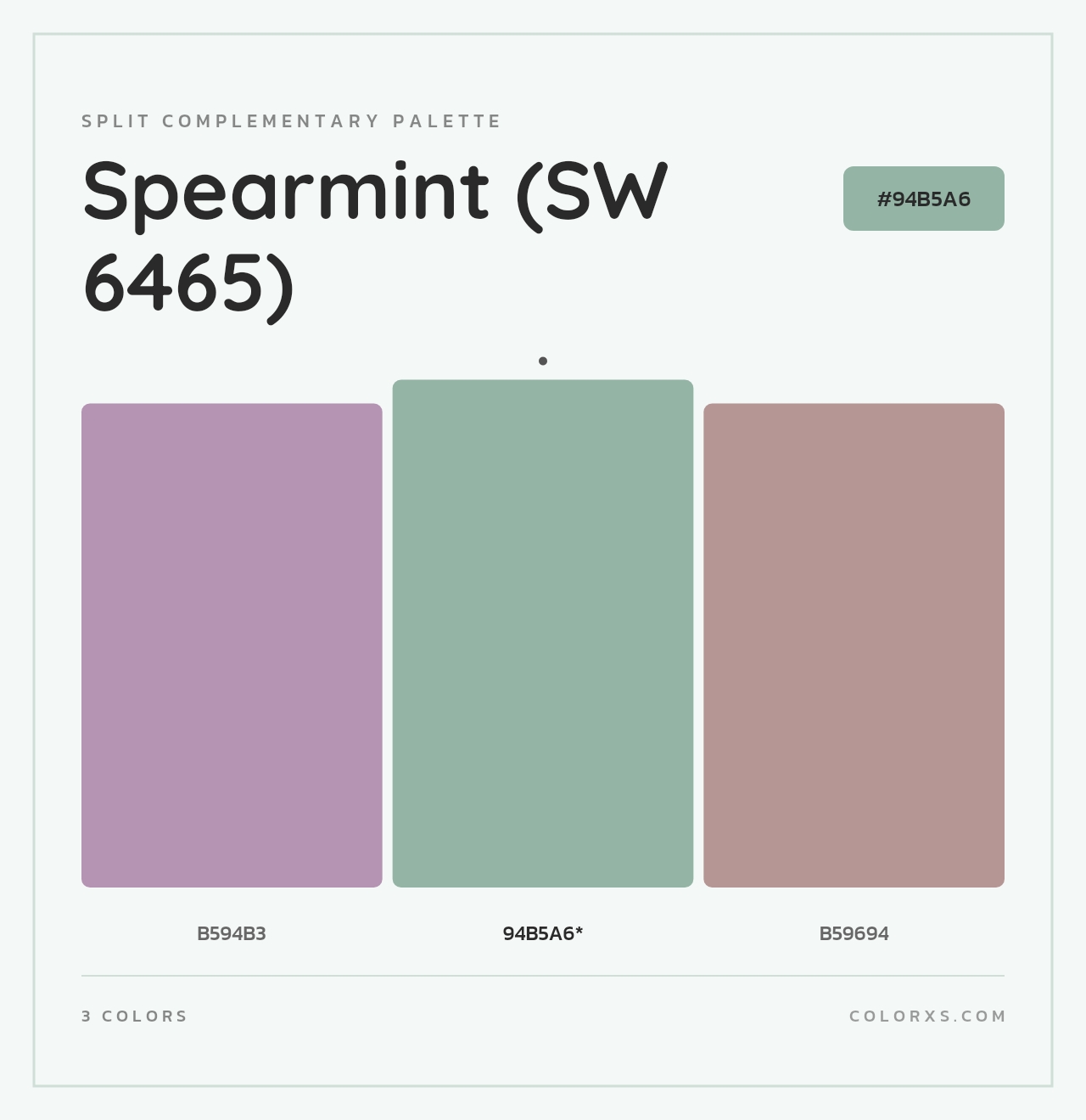 Spearmint (SW 6465) - Split-Complementary Color Palette