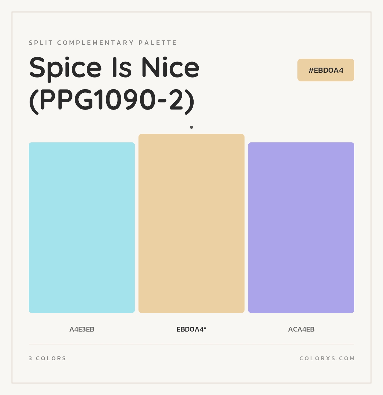 Spice Is Nice (PPG1090-2) - Split-Complementary Color Palette