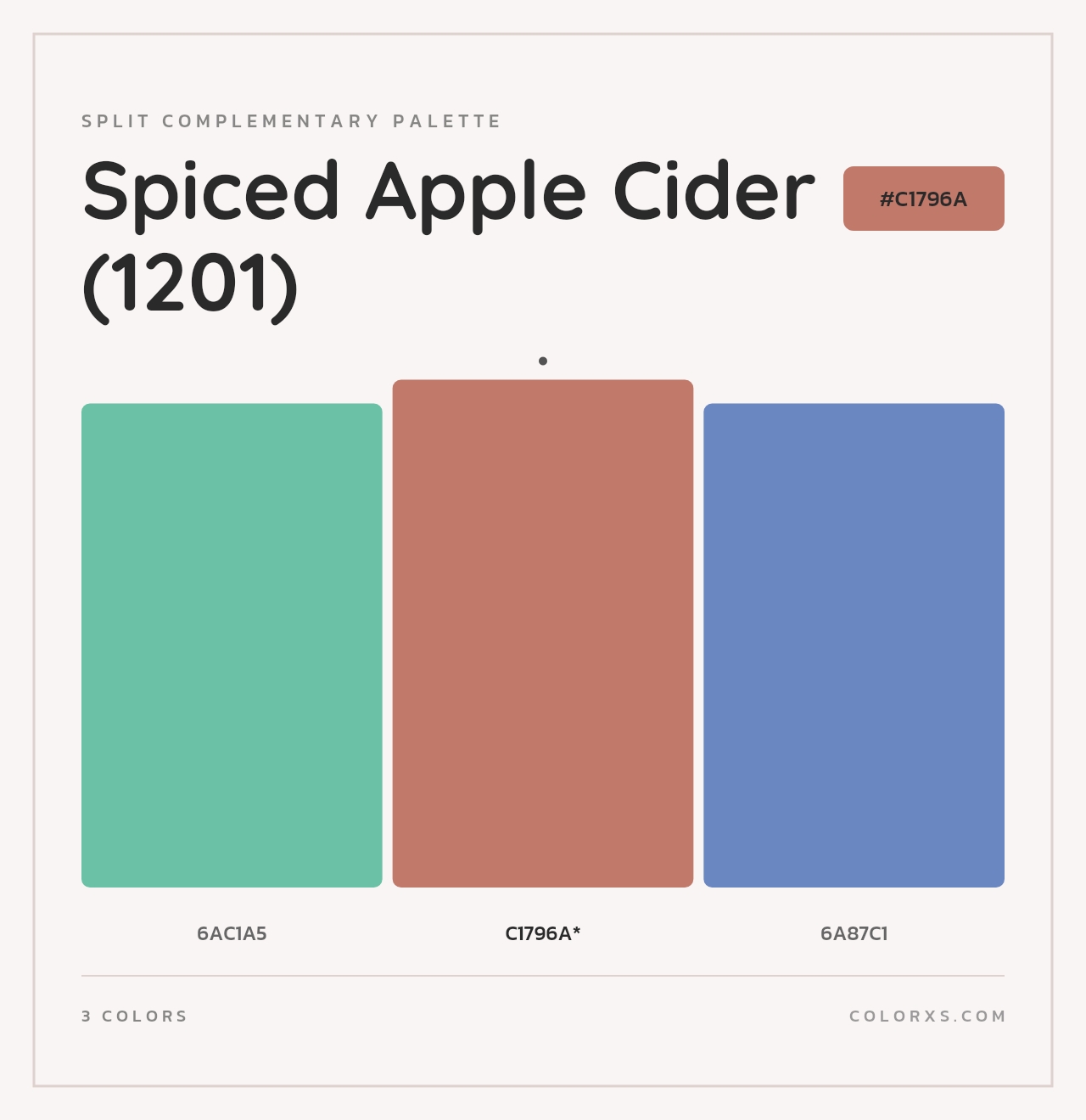 Spiced Apple Cider (1201) - Split-Complementary Color Palette