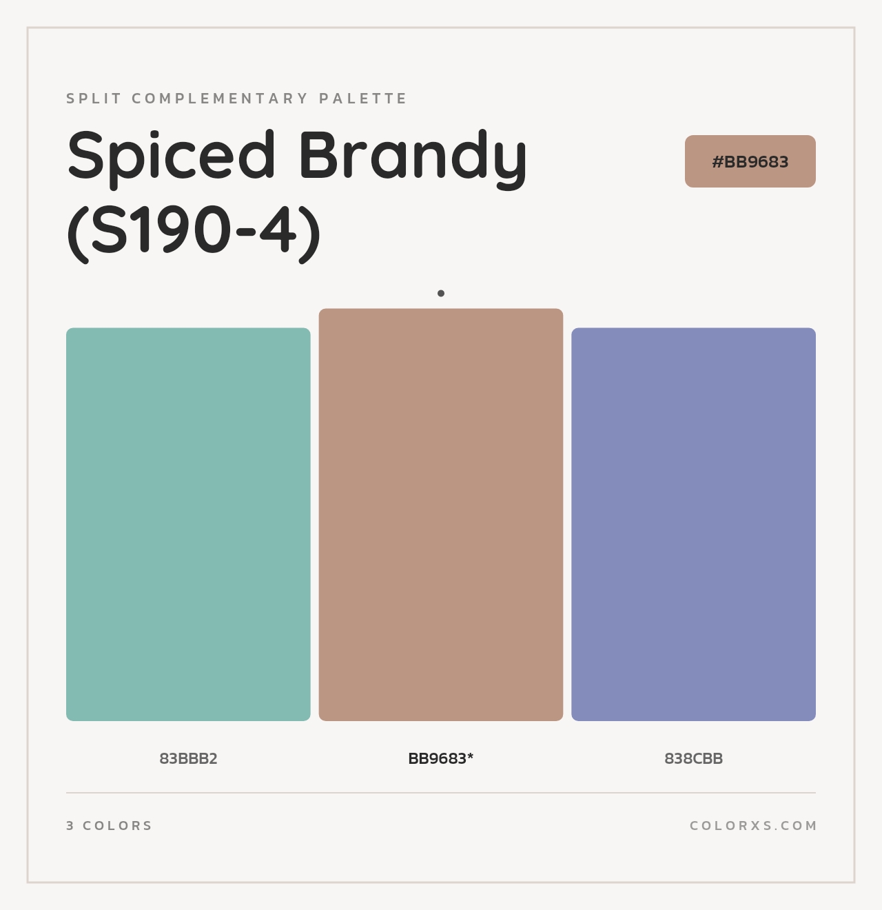 Spiced Brandy (S190-4) - Split-Complementary Color Palette