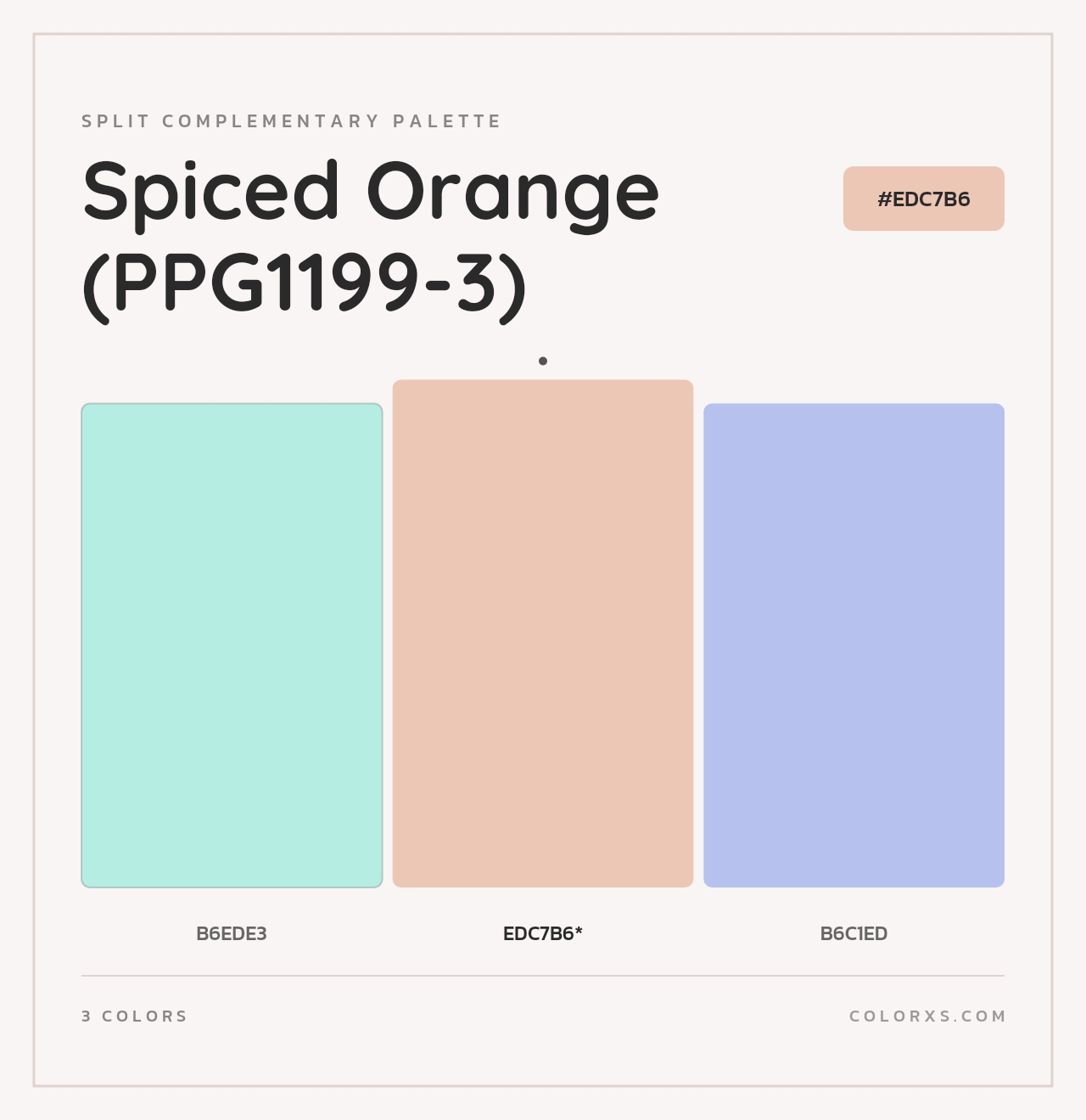 Spiced Orange (PPG1199-3) - Split-Complementary Color Palette
