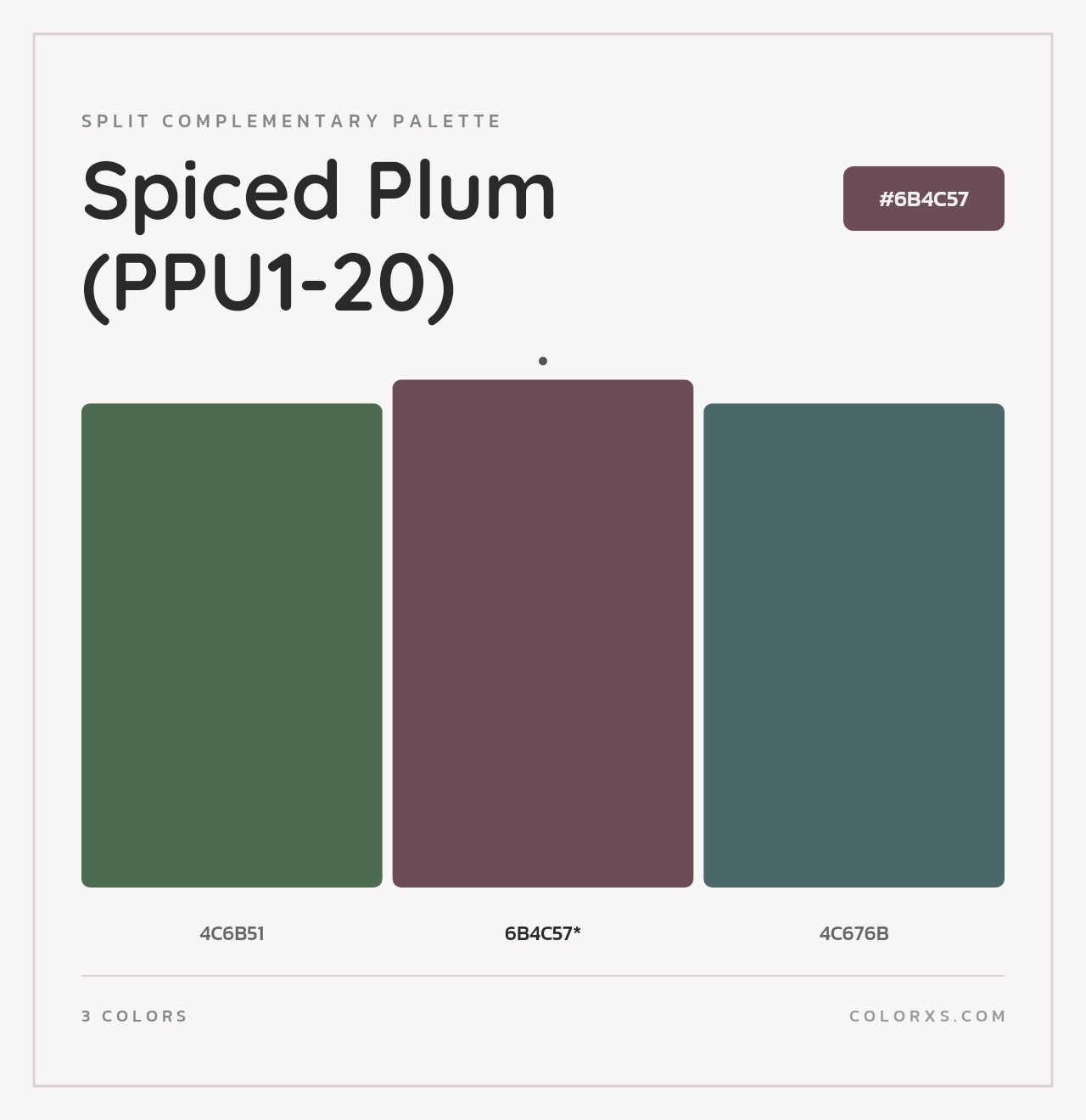 Spiced Plum (PPU1-20) - Split-Complementary Color Palette