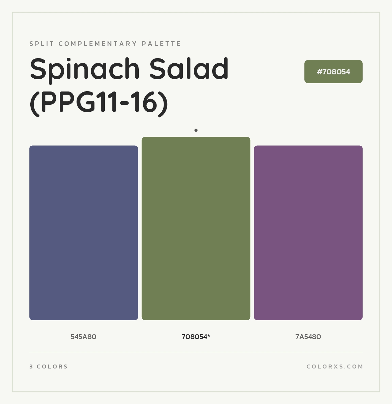 Spinach Salad (PPG11-16) - Split-Complementary Color Palette