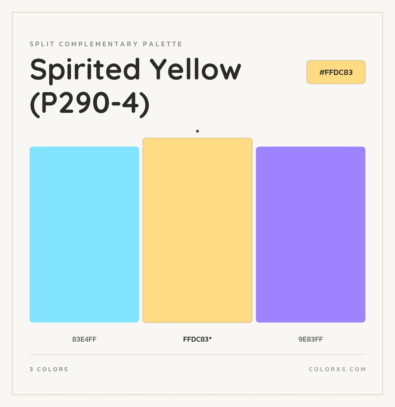 Spirited Yellow (P290-4) - Split-Complementary Color Palette