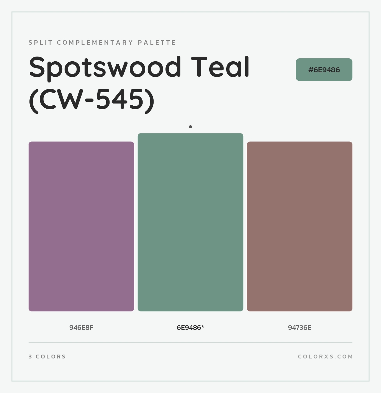 Spotswood Teal (CW-545) - Split-Complementary Color Palette