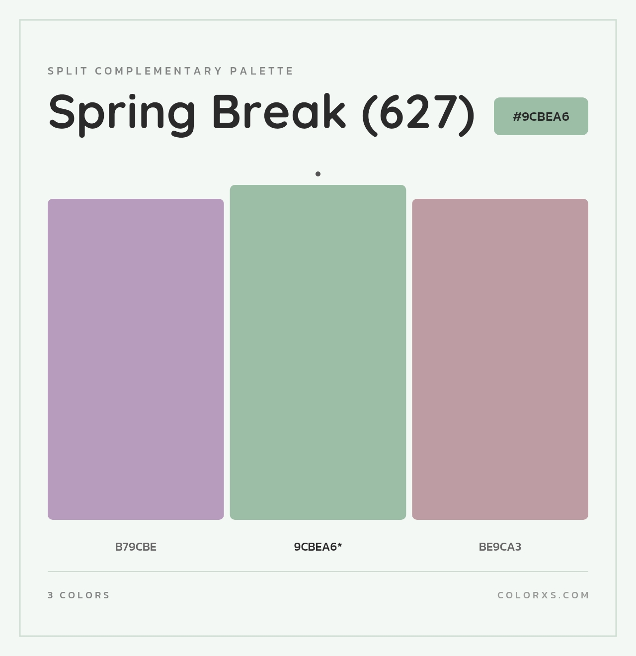 Spring Break (627) - Split-Complementary Color Palette