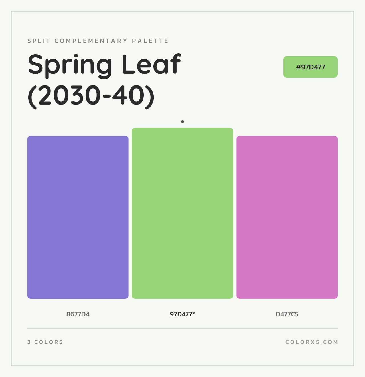 Spring Leaf (2030-40) - Split-Complementary Color Palette