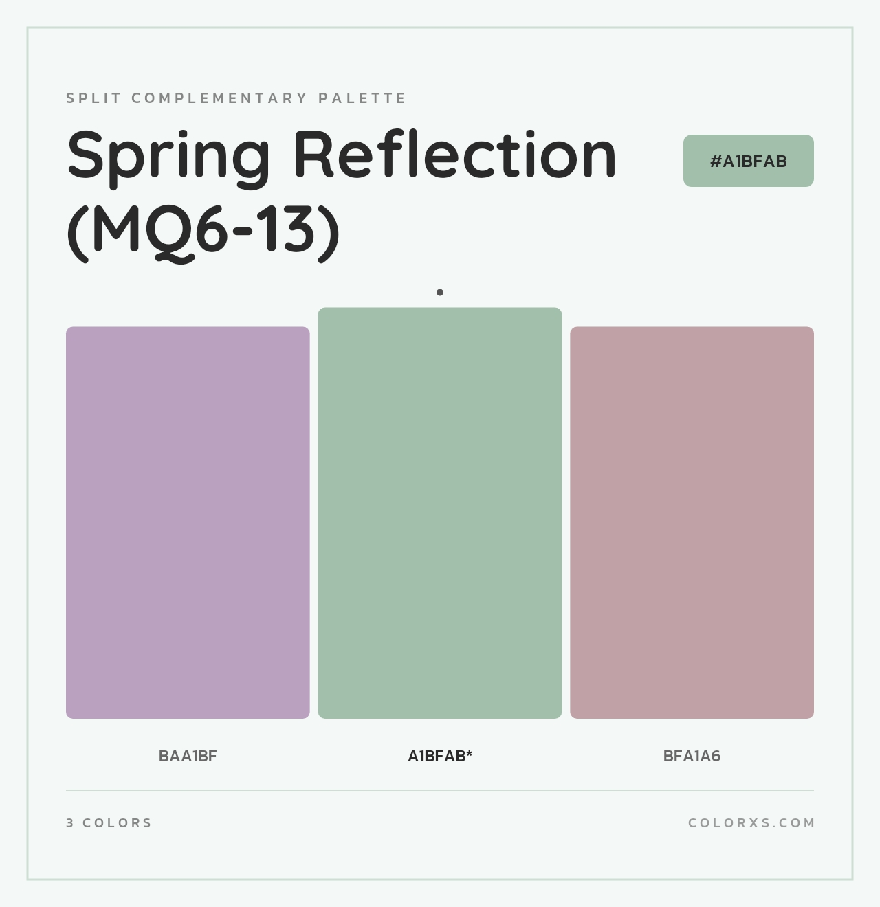 Spring Reflection (MQ6-13) - Split-Complementary Color Palette