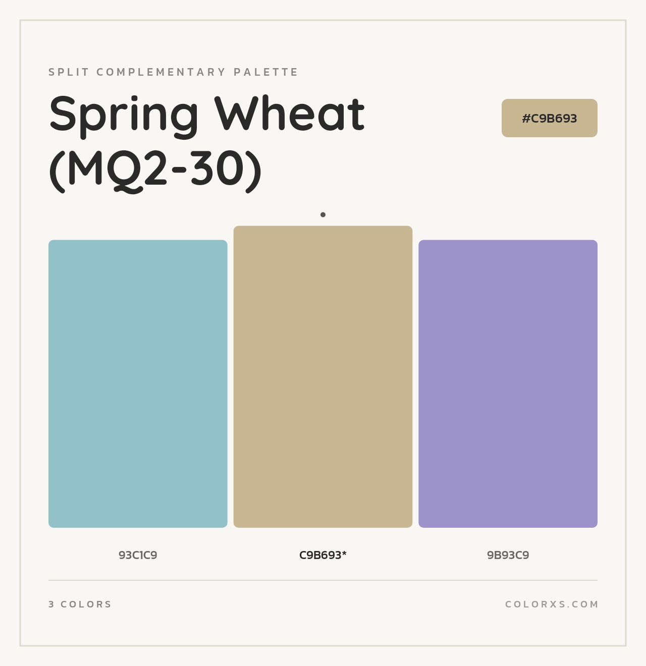 Spring Wheat (MQ2-30) - Split-Complementary Color Palette