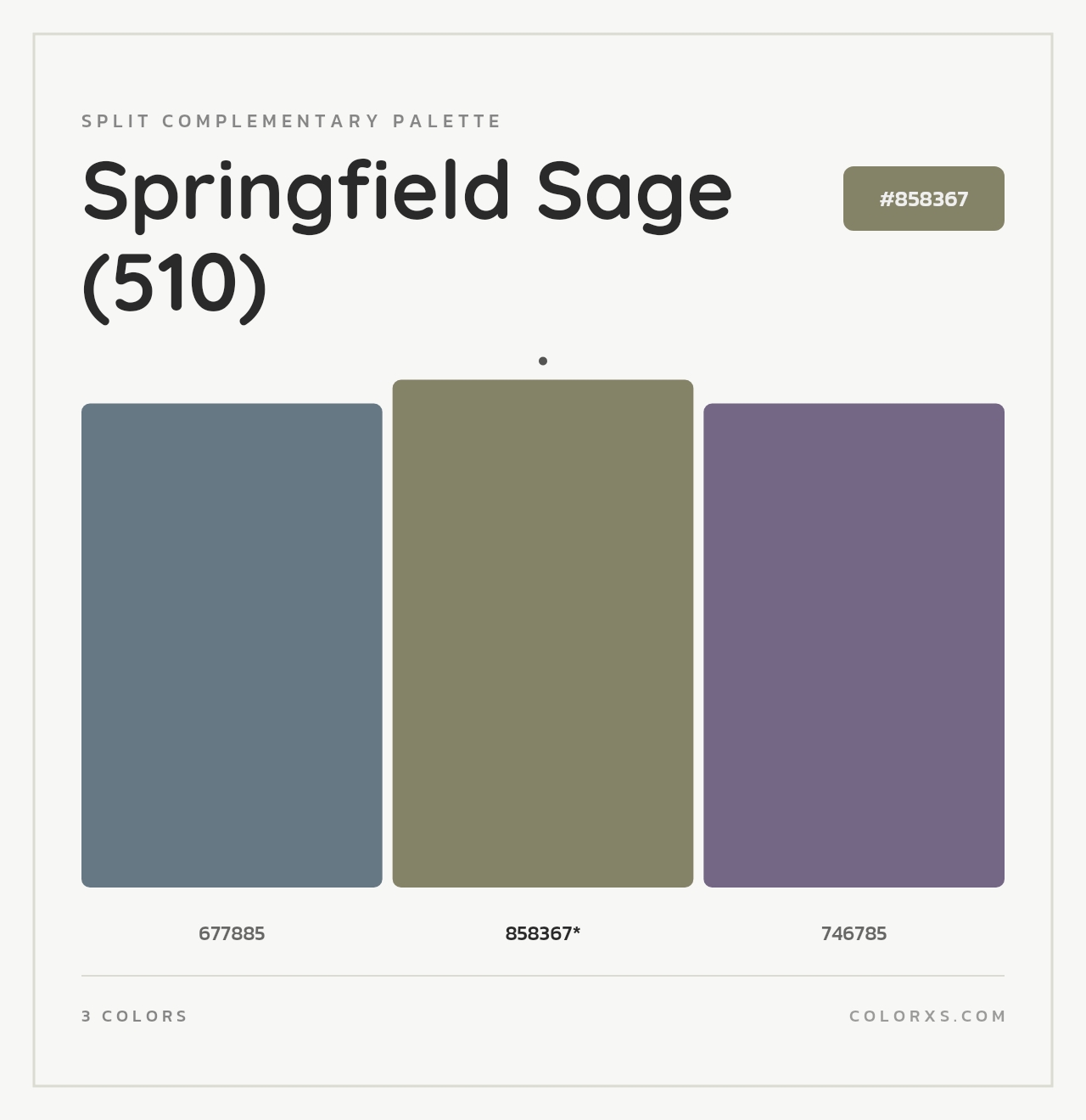 Springfield Sage (510) - Split-Complementary Color Palette