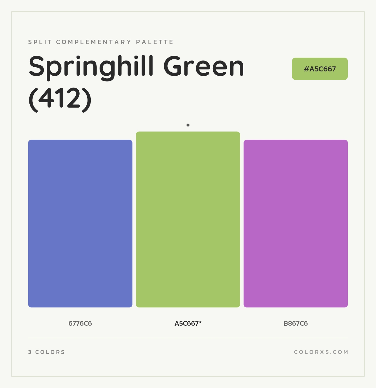 Springhill Green (412) - Split-Complementary Color Palette