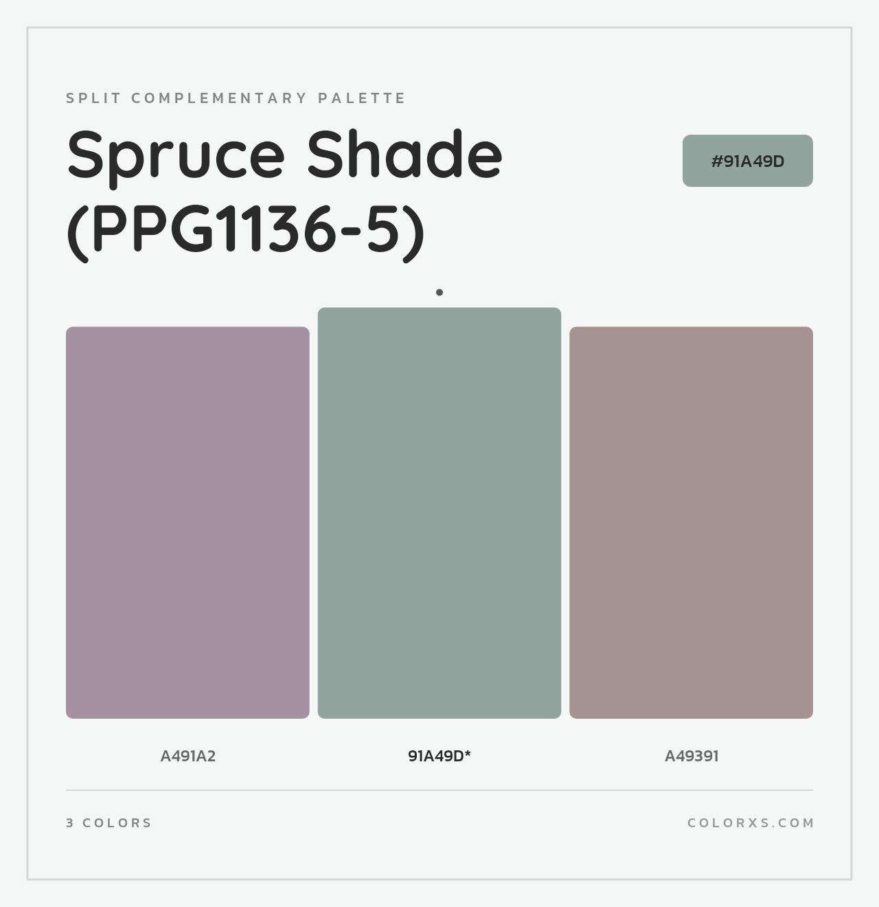 Spruce Shade (PPG1136-5) - Split-Complementary Color Palette