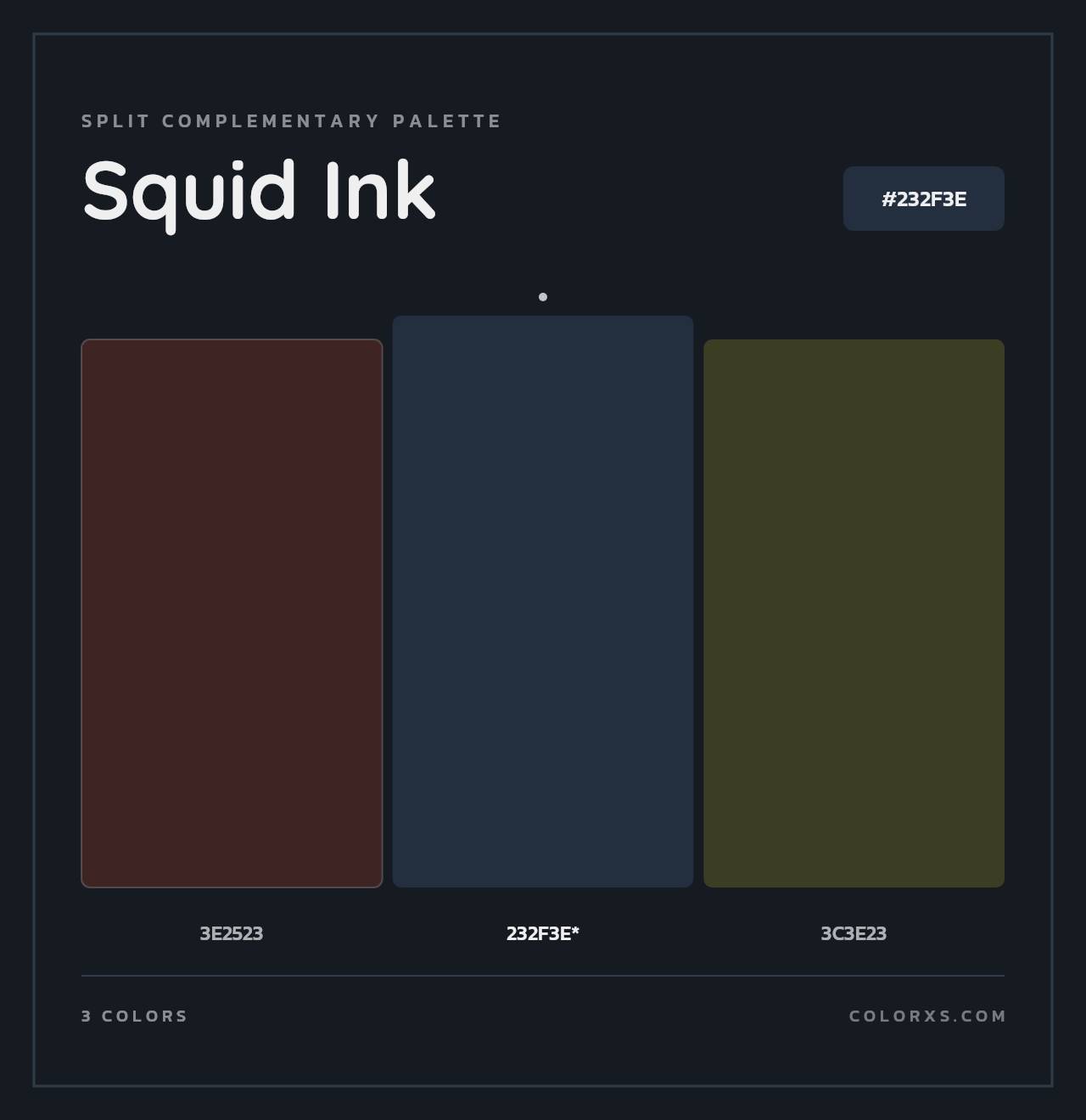 Squid Ink - Split-Complementary Color Palette