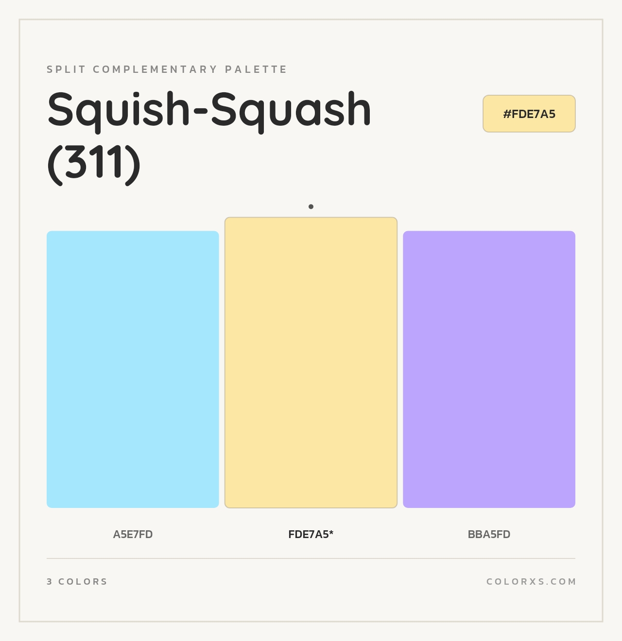 Squish-Squash (311) - Split-Complementary Color Palette