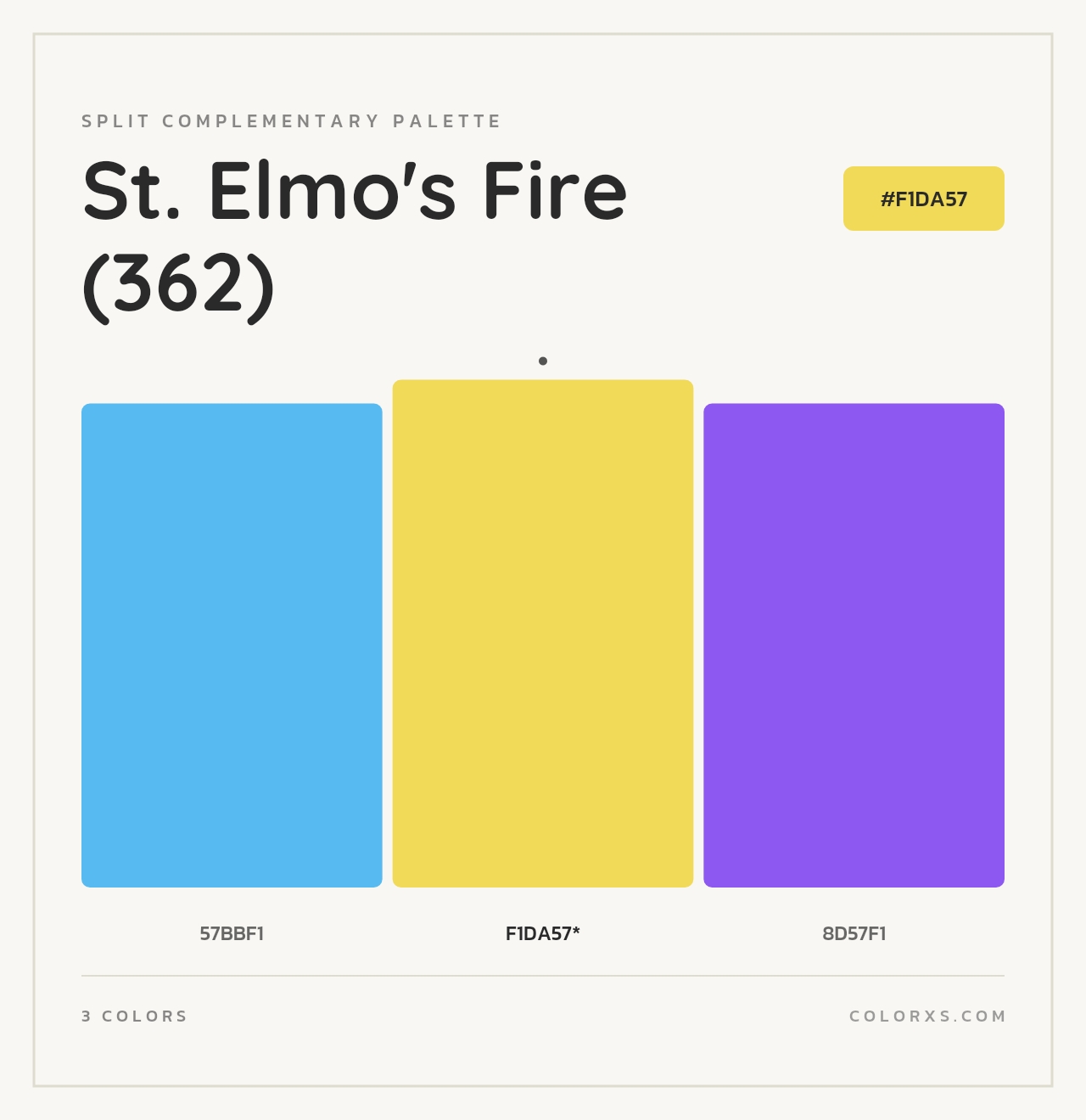 St. Elmo's Fire (362) - Split-Complementary Color Palette