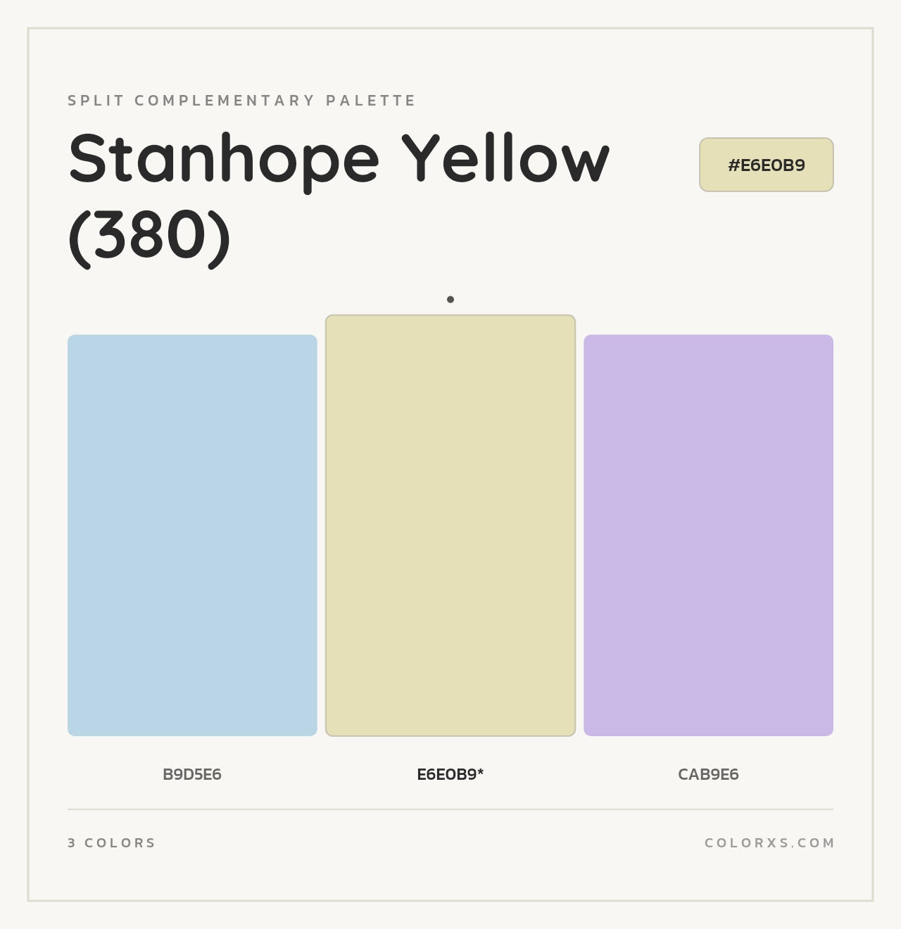 Stanhope Yellow (380) - Split-Complementary Color Palette