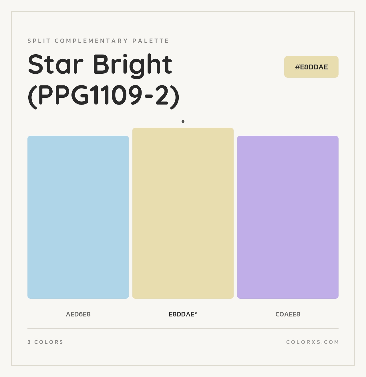 Star Bright (PPG1109-2) - Split-Complementary Color Palette