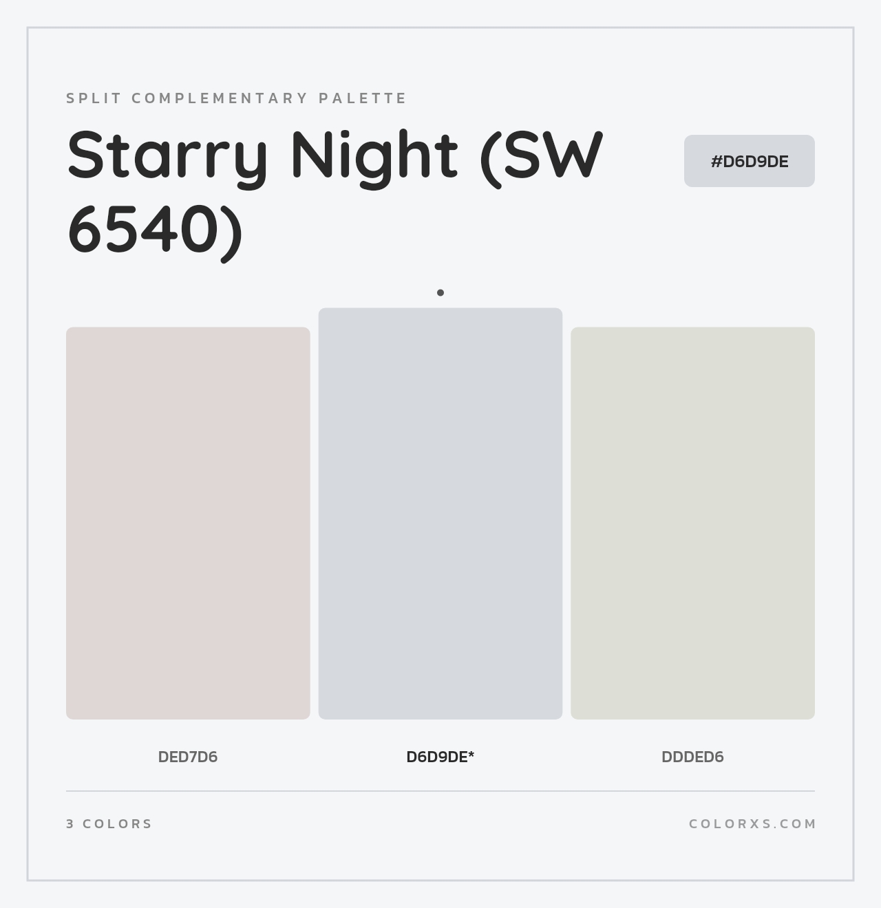 Starry Night (SW 6540) - Split-Complementary Color Palette