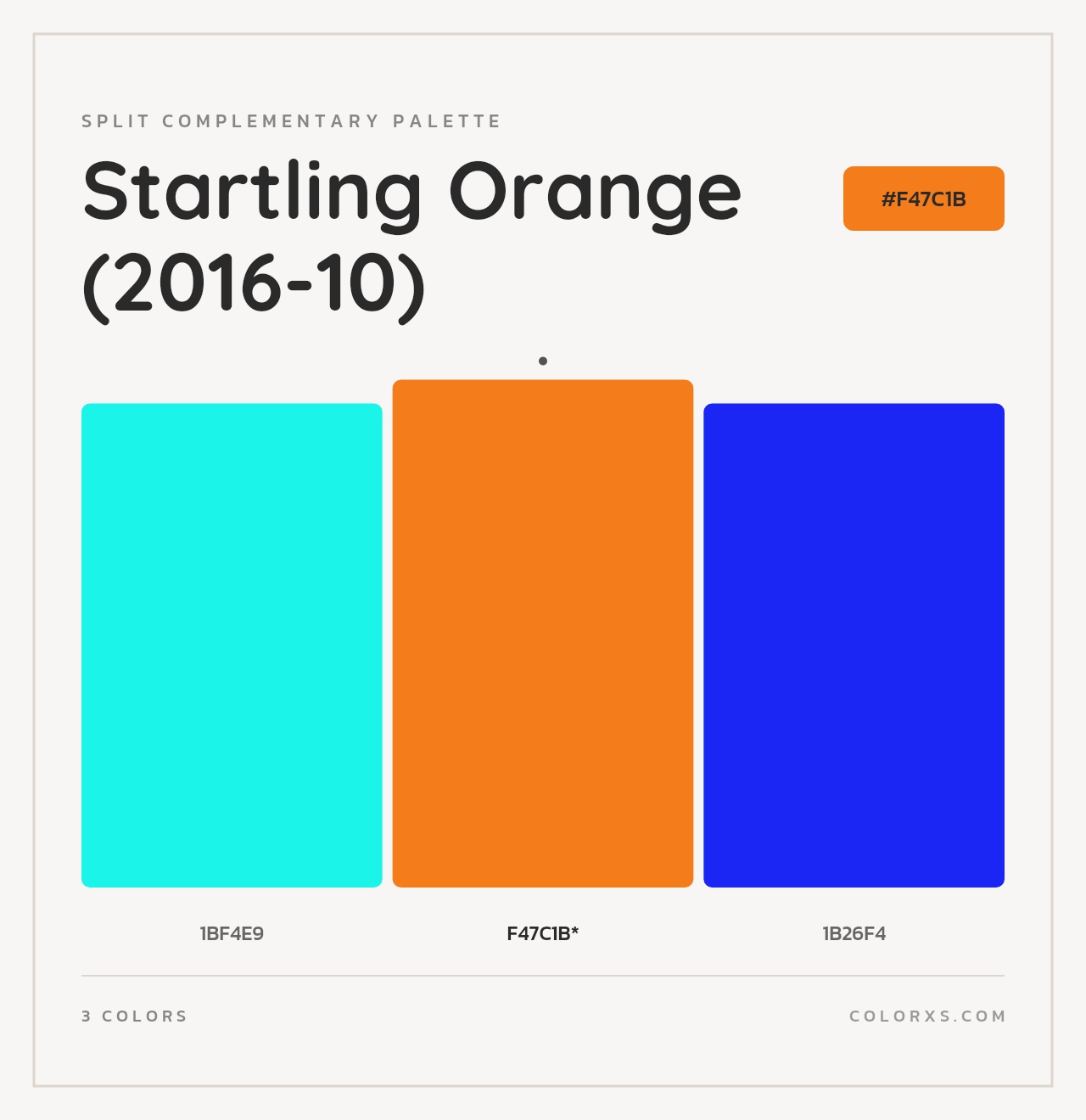 Startling Orange (2016-10) - Split-Complementary Color Palette
