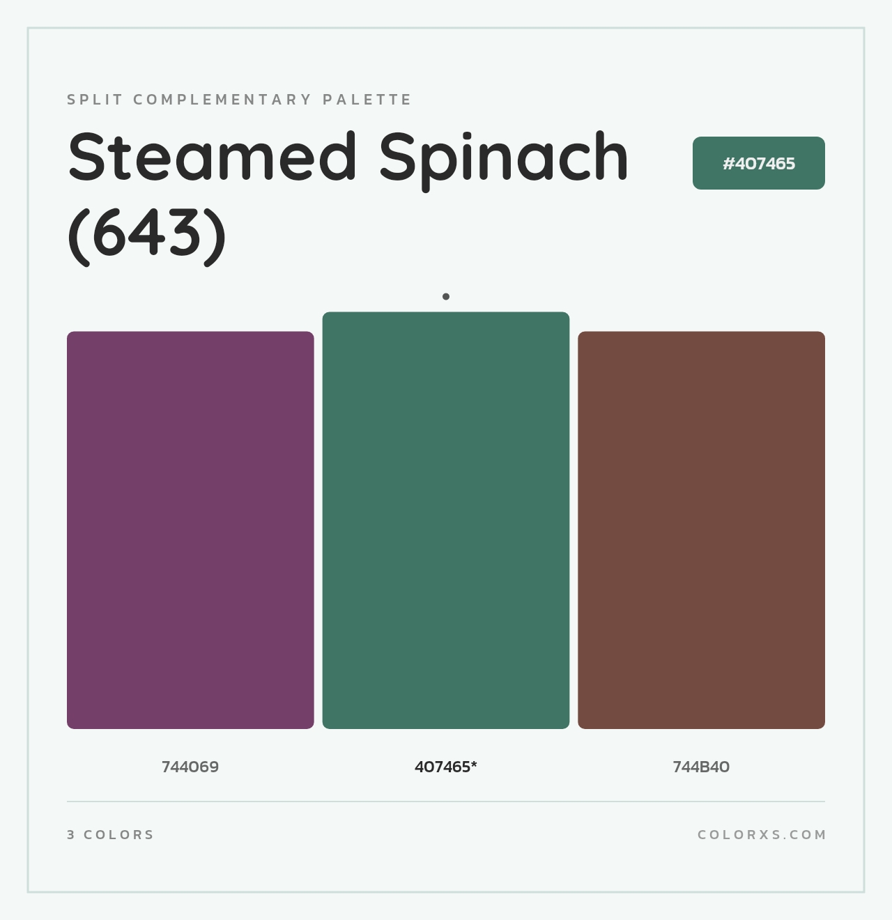 Steamed Spinach (643) - Split-Complementary Color Palette