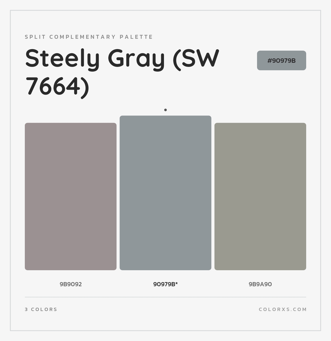 Steely Gray (SW 7664) - Split-Complementary Color Palette