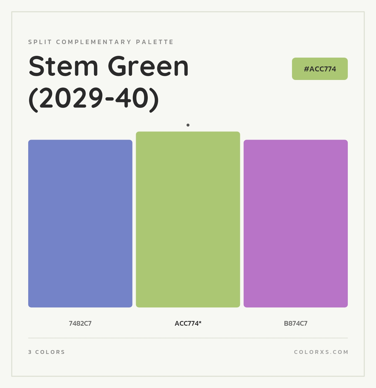 Stem Green (2029-40) - Split-Complementary Color Palette