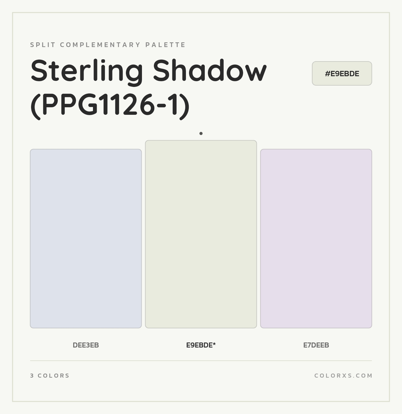 Sterling Shadow (PPG1126-1) - Split-Complementary Color Palette