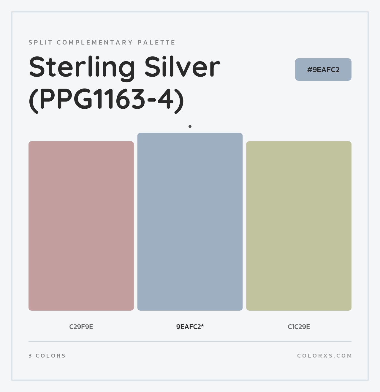 Sterling Silver (PPG1163-4) - Split-Complementary Color Palette