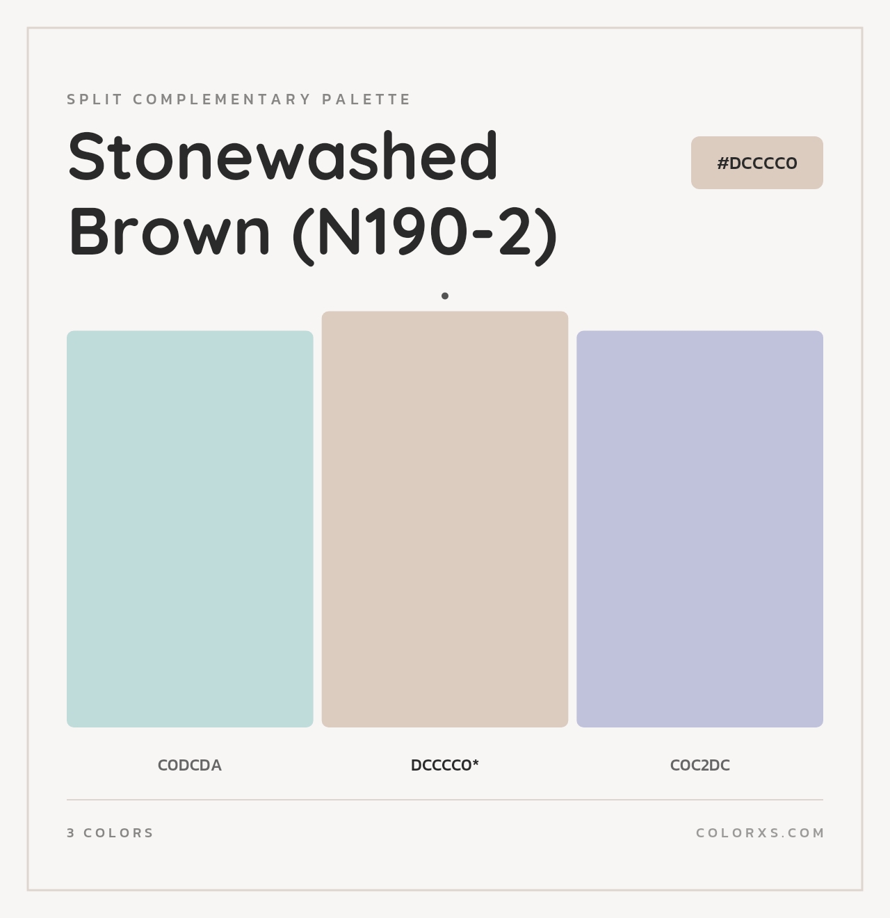 Stonewashed Brown (N190-2) - Split-Complementary Color Palette