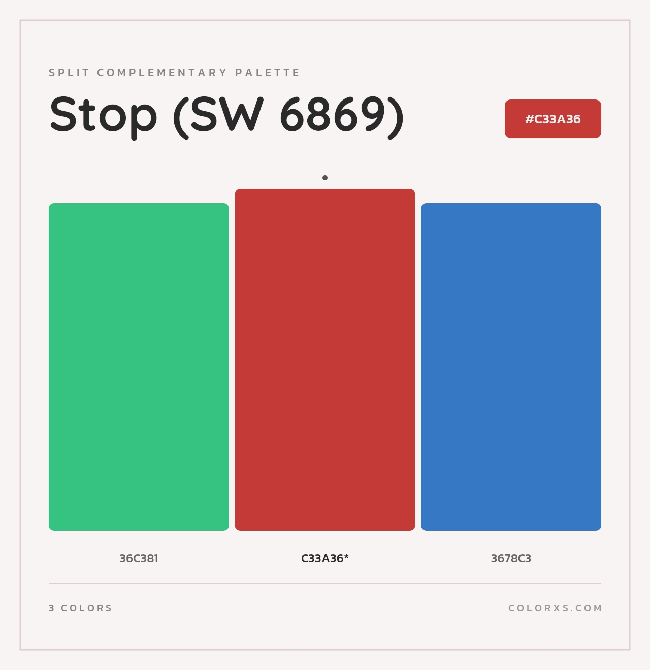 Stop (SW 6869) - Split-Complementary Color Palette