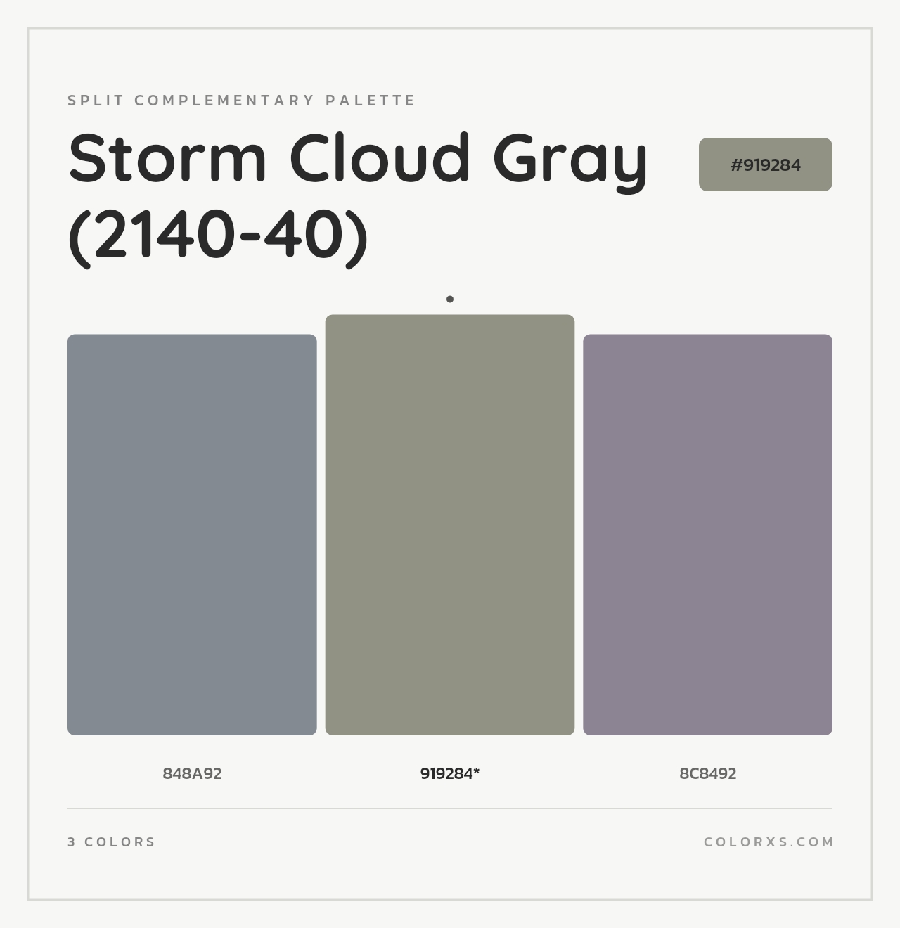 Storm Cloud Gray (2140-40) - Split-Complementary Color Palette